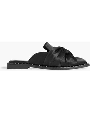 Stella McCartney Falabella Twisted Satin Slippers - Black
