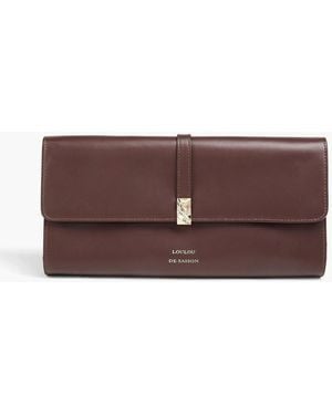 Loulou de Saison Elmer Glossed-Leather Clutch - Purple