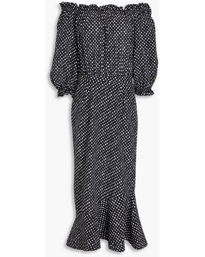off the shoulder lace dress h&m Hecate Black Beaded Lace Maxi Dress with 3D Florals, L / Black