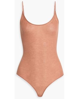 Tom Ford Ribbed Cashmere And Silk-Blend Bodysuit - Brown