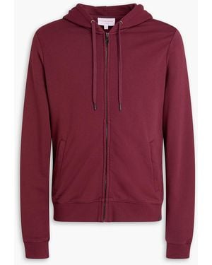 Derek Rose Cotton And Modal-blend Zip-up Hoodie - Red