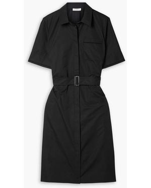 Lafayette 148 New York Stella Belted Cotton-poplin Shirt Dress - Black