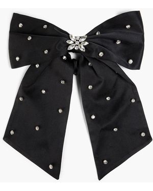 Zimmermann Crystal-Embellished Silk-Satin Hair Tie - Black