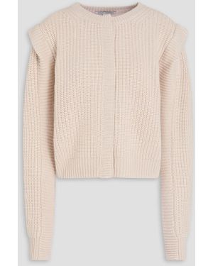 Autumn Cashmere Ribbed-Knit Cardigan - White