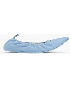 Gianvito Rossi Alina Leather Point-Toe Flats - Blue