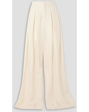Ralph Lauren Greer Habotai Wide-leg Pants - Natural