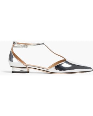 STUDIO AMELIA Giselle Mirrored Point-Toe Flats - Metallic