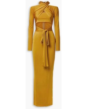 LAPOINTE Cutout Stretch-jersey Maxi Dress - Yellow