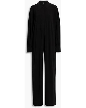 Norma Kamali Oversized Stretch-jersey Wide-leg Jumpsuit - Black