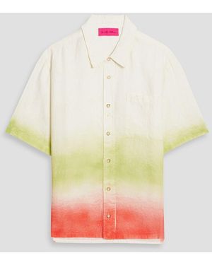 The Elder Statesman Sulfer Gradient Dégradé Linen Shirt - White