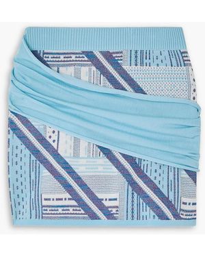 Ahluwalia Bioko Draped Intarsia Wool-blend Mini Skirt - Blue