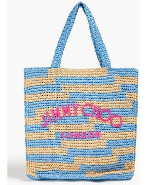 Jimmy Choo Faux Raffia Tote - Blue