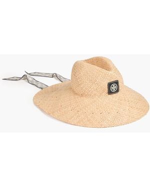 Tory Burch Appliquéd Straw Sun Hat - White