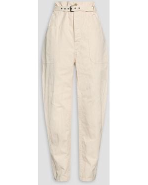 Isabel Marant Rinny Cotton And Linen-Blend Canvas Tapered Trousers - Natural