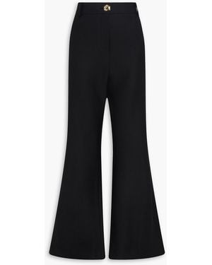 Violante Nessi Wool-Blend Twill Flared Trousers - Black