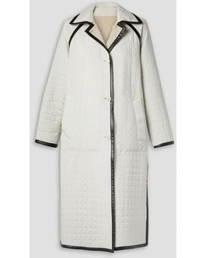 Akris Kevin Reversible Leather-trimmed Quilted Shell Coat - White