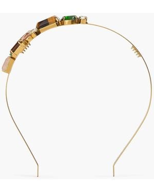 Zimmermann Goldfarbenes haarband mit kristallen und steinen - Weiß