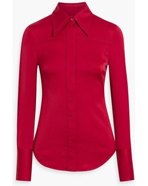 Another Tomorrow Crepe Shirt - Red