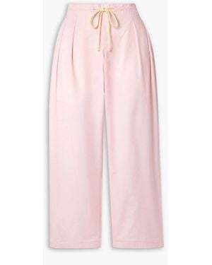 Maria McManus Pleated Cotton-Poplin Tapered Trousers - Pink