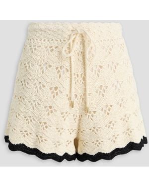 Zimmermann Crocheted Cotton Shorts - Natural