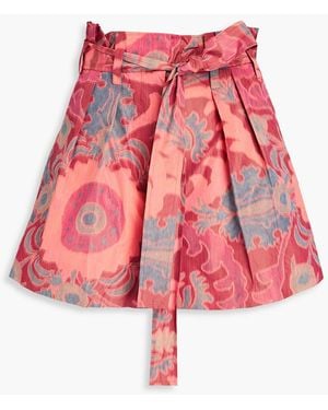 Ulla Johnson Abri shorts aus shell mit print und falten - Rot