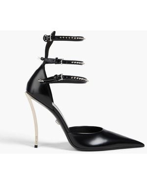 Versace Pinpoint Spiked Leather Pumps - White