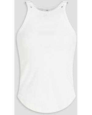 Courreges Buckle 90's Ribbed Cotton Tank - White