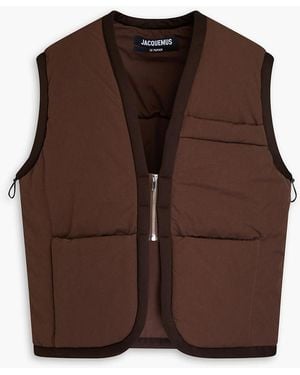 Jacquemus Carozzu Padded Cotton Vest - Brown