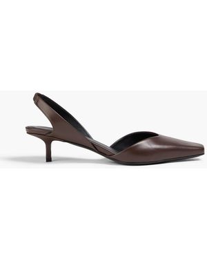 Loulou de Saison Akila Leather Slingback Court Shoes - Brown