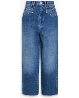 Isabel Marant Cropped High-Rise Straight-Leg Jeans - Blue