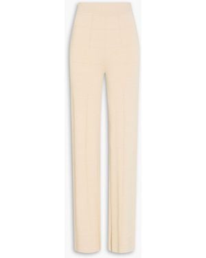 JOSEPH Knitted Straight-Leg Trousers - White