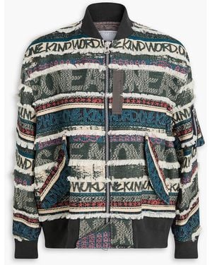Sacai Cotton-Tweed Bomber Jacket - Green