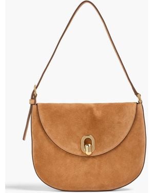 SAVETTE Suede Shoulder Bag - Brown