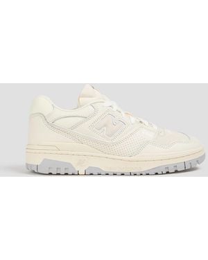 New Balance 550 Mesh-Trimmed Leather And Suede Trainers - White