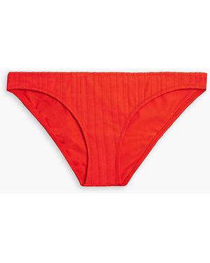 Solid & Striped The Eva Ribbed Low-rise Bikini Briefs - Red