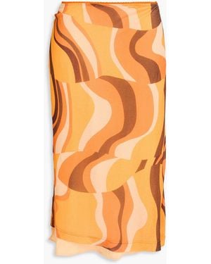 Rejina Pyo Midirock aus lyocell-jersey mit print - Orange