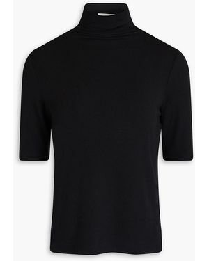 Vince Modal-Blend Jersey Turtleneck Top - Black