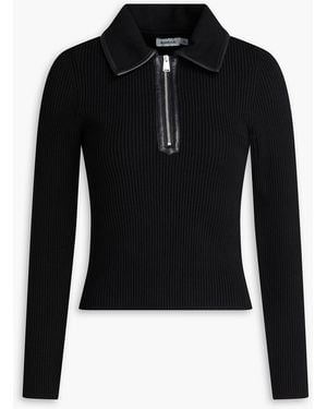 Jonathan Simkhai Livana Ribbed Ecovero-Blend Polo Jumper - Black