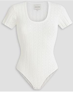 Loulou de Saison Sila Pointelle-knit Bodysuit - White