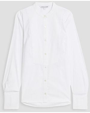 Veronica Beard Naya Piqué-paneled Cotton-blend Poplin Shirt - White