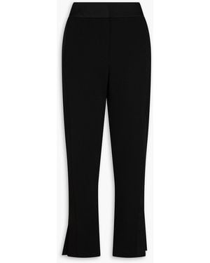 Jonathan Simkhai Nylah Satin-Trimmed Crepe Straight-Leg Trousers - Black