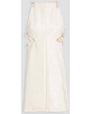 Courreges Cutout Cotton-Blend Vinyl Mini Dress - Natural