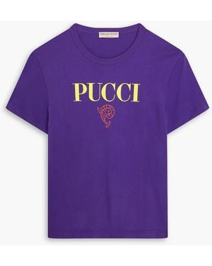 PUCCI Printed Cotton-Jersey T-Shirt - Purple