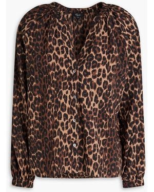 Rails Leopard-Print Tencel Lyocell-Blend Poplin Blouse - Brown