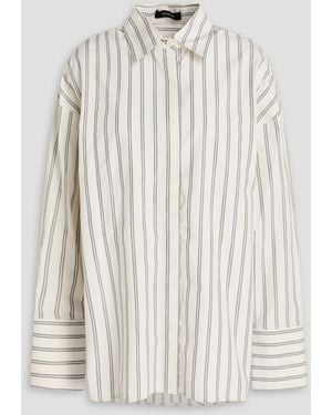 A.Emery Linter Striped Cotton-Poplin Shirt - White