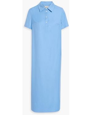 Loulou de Saison Bira Wool-twill Midi Shirt Dress - Blue