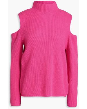 Maje Gerippter rollkragenpullover aus kaschmir mit cut-outs - Pink