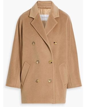 Max Mara Rebus Double-Breasted Wool And Cashmere-Blend Felt Coat - Natural