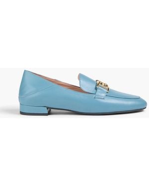 Bally Bekla Embellished Leather Collapsible-Heel Loafers - Blue