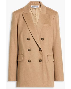 Veronica Beard Ellette Dickey Double-Breasted Camel Hair Blazer - Natural